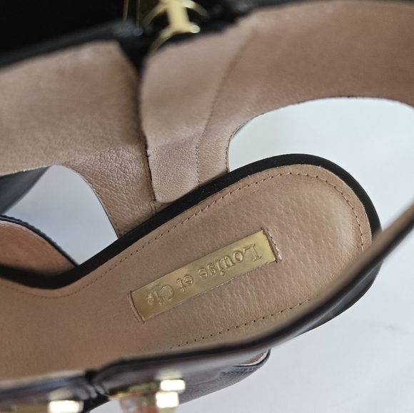 Louise et Cie Pearls Jara Black Leather Pointy Toe Shies Pumps Heels Size 7 - Picture 7 of 16